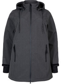Softshell jakke med avtagbar hette