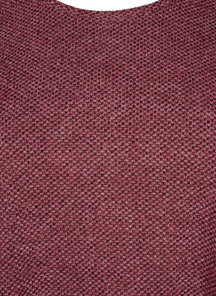 Melange Bluse med rund hals og lange ermer, Dry Rose, Packshot image number 2