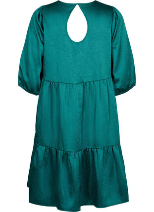 Kjole med ryggdetaljer og 3/4-ermer, Evergreen, Packshot image number 1