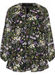 A-linjeformet tunika med blomsterprint, Svart, Packshot image number 0