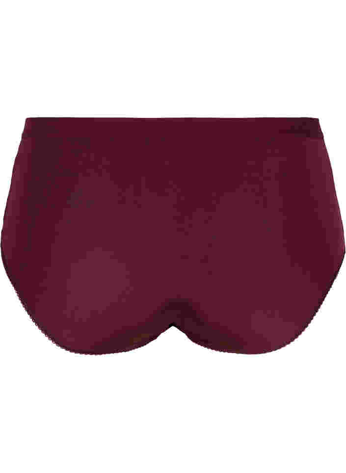 Truse med blonder og normal høyde i livet, Bordeaux Ass, Packshot image number 1