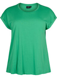 Kortermet T-skjorte i bomullsblanding, Kelly Green, Packshot