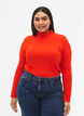 Tettsittende viskosebluse med høy hals, Orange.com, Model image number 0