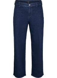 Jeans med høy midje og vide ben, Blue Denim