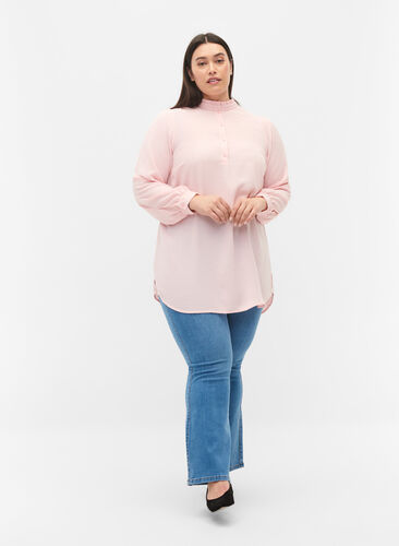 Langermet tunika med volangkrage, Strawberry Cream, Model image number 2