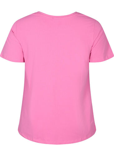 Ensfarget basis T-skjorte i bomull, Wild Orchid, Packshot image number 1