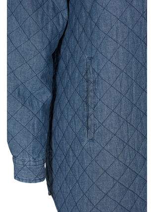 Mønstrete jakke med knapper og lommer, Blue denim, Packshot image number 3