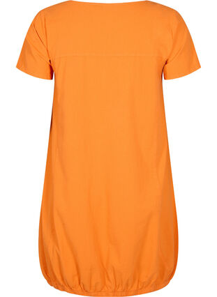 Kortermet kjole i bomull, Orange Tiger, Packshot image number 1