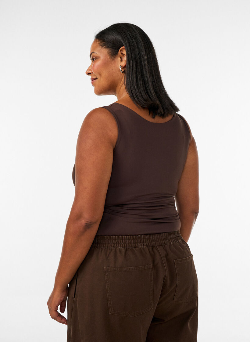 Figursydd basistopp med vendbar funksjon, Brun, Model image number 2