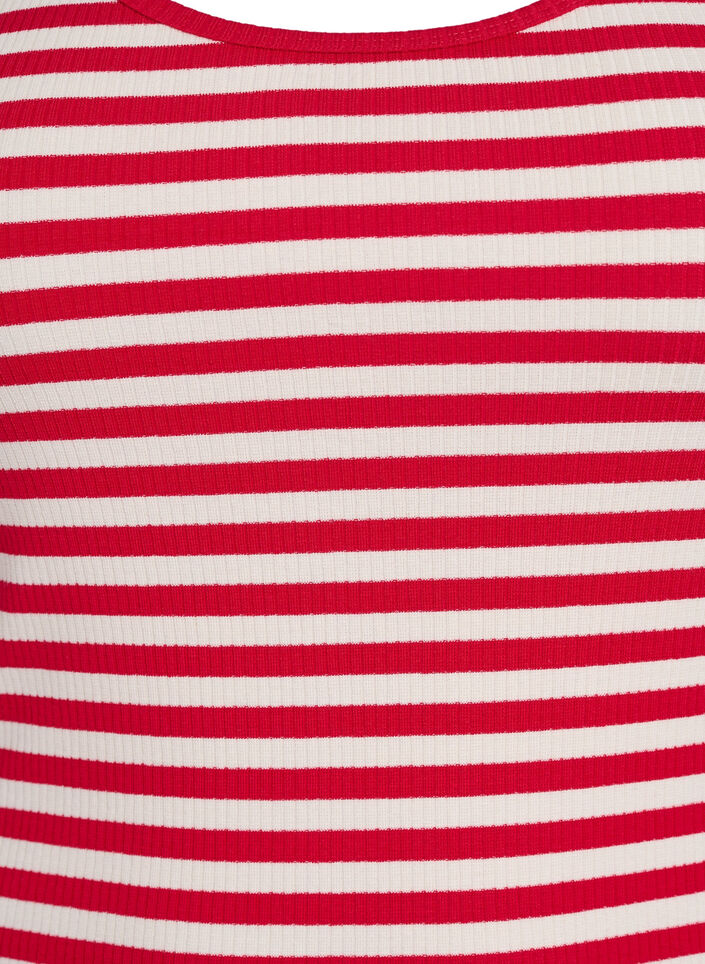 Stripete ribbestrikket singlet, R&oslash;d, Packshot image number 2