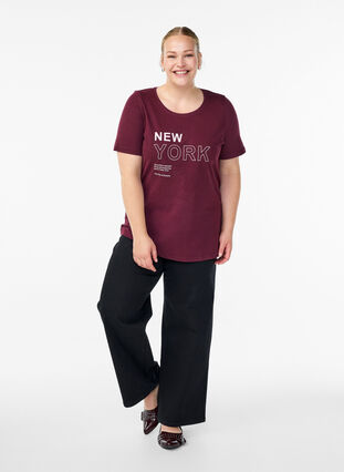 Zizzi FLASH - T-skjorte med motiv, Winetasting New York, Model image number 2