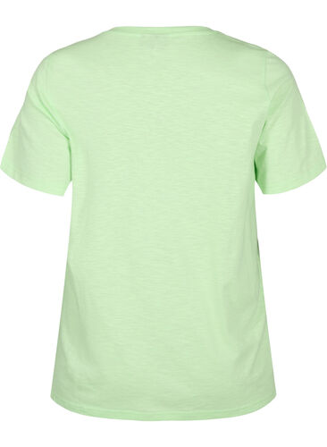 Kortermet basic T-skjorte med V-hals, Paradise Green, Packshot image number 1