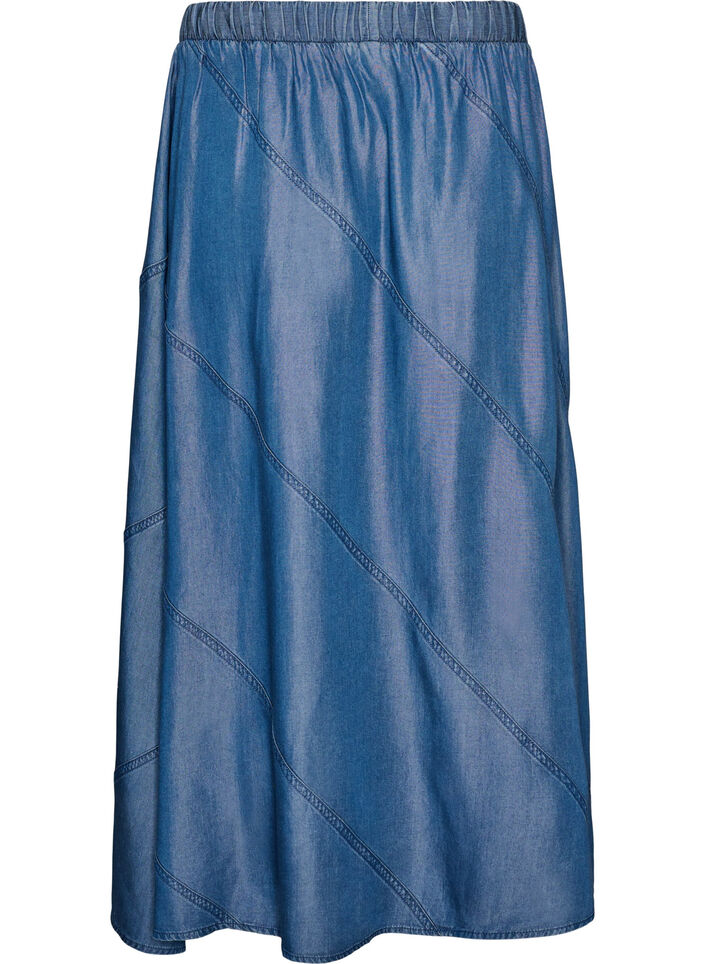 Maxiskj&oslash;rt i plagg i denim i TENCEL&trade; Lyocell, Bl&aring;, Packshot image number 1