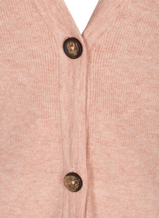 Kort strikkecardigan med knapper , Rose Smoke Mel, Packshot image number 2