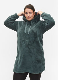 Teddykjole med hette, Balsam Green, Model