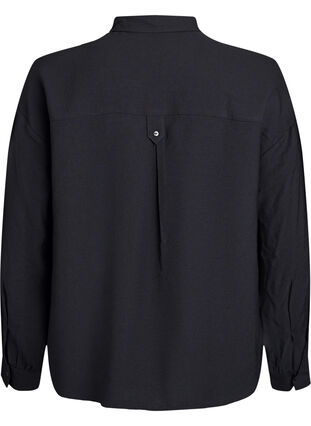 Zizzi Skjortebluse med knappedetalj bak, Svart, Packshot image number 1