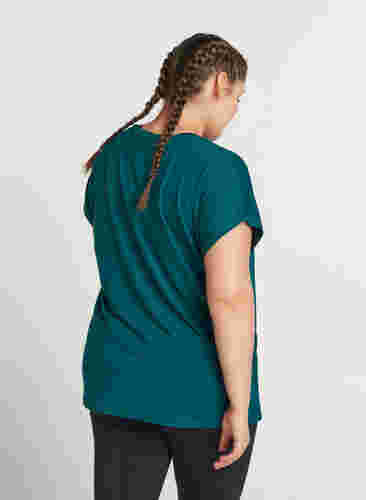 Ensfarget t-skjorte til trening, Deep Teal, Model image number 1