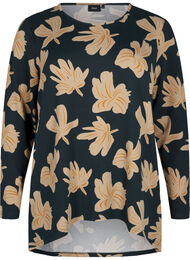 Blomstret bluse med lange ermer, Scarab Big FlowerAOP