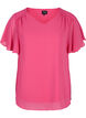 Bluse med korte ermer, Magenta, Packshot image number 0