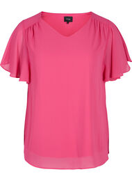 Bluse med korte ermer, Magenta