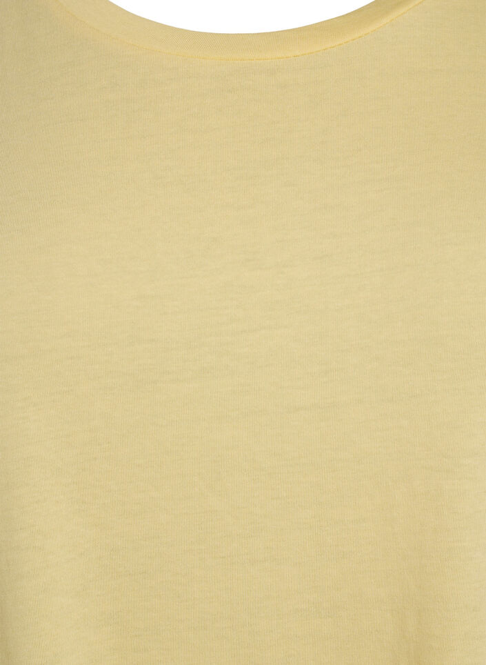 Kortermet t-skjorte i en bomullsblanding, Gul, Packshot image number 2