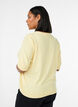 Finstrikket bluse med korte ermer, Gul, Model image number 2