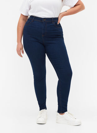 Zizzi FLASH - Jeans med super slim passform, Blue denim, Model image number 3