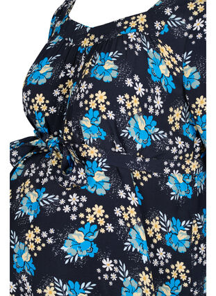 Blomstrete viskosebluse til gravide, Blue Flower AOP, Packshot image number 2