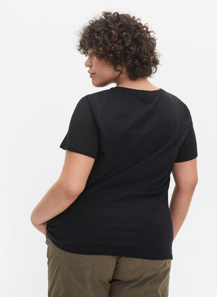 2 stk. kortermet T-skjorter i bomull, Black, Model image number 1