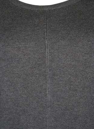 Zizzi Strikket tunika i en viskoseblanding, Dark Grey Melange, Packshot image number 2