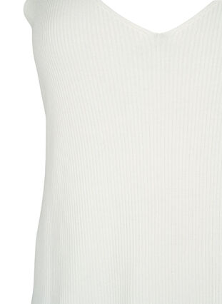 Zizzi Strikket topp med V-utskjæring, Cloud Dancer, Packshot image number 2