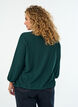 Bluse med tekstur og 3/4 ermer, Gr&oslash;nn, Model image number 2