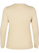 Tettsittende strikket bluse med glittertråd, Beige, Packshot image number 1
