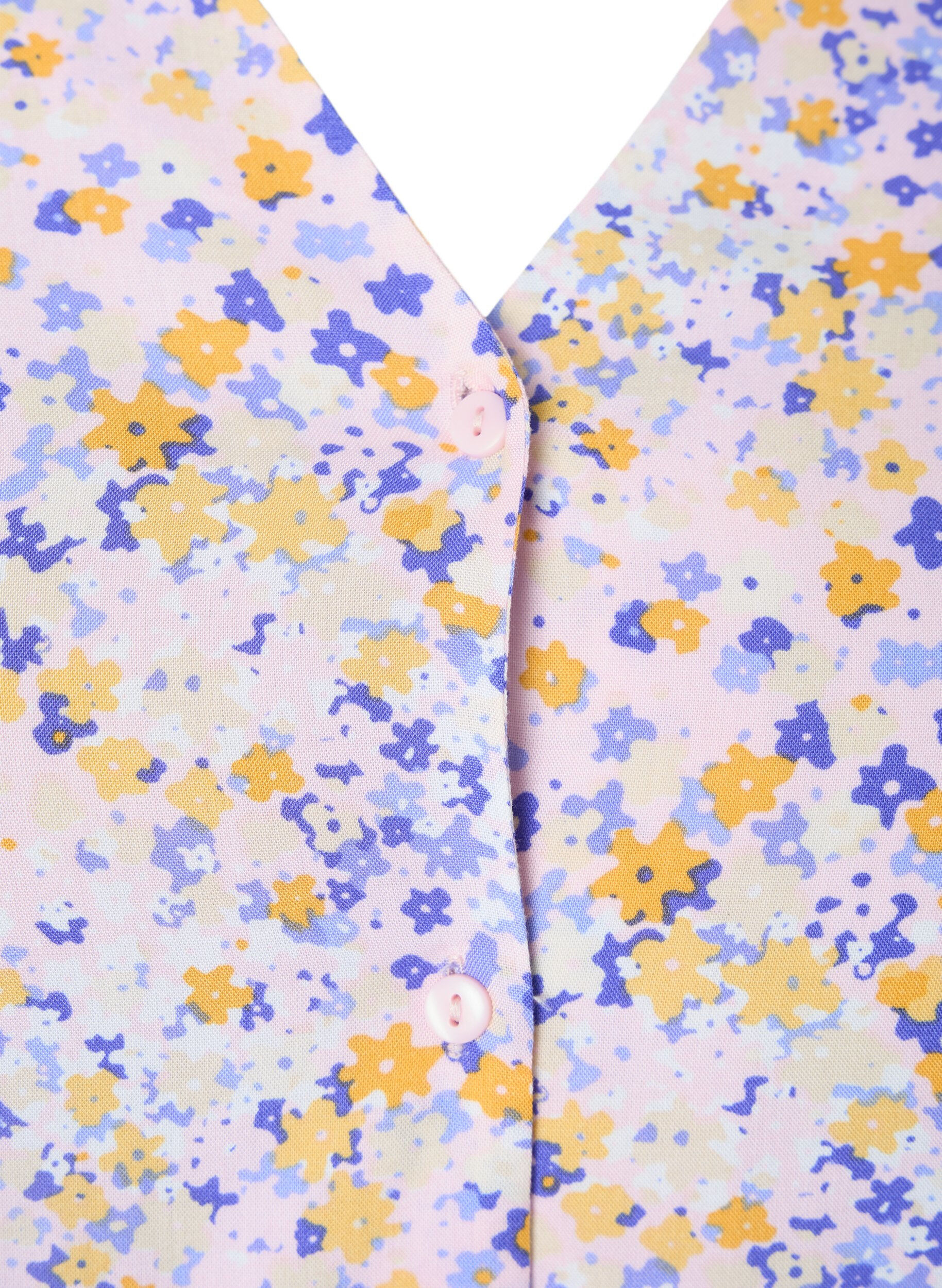 Zizzi Pysjamastopp i viskose med trykk, Rosa, Packshot image number 2