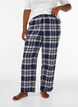 Rutete bomulls pyjamasbukser, Bl&aring;, Model image number 0