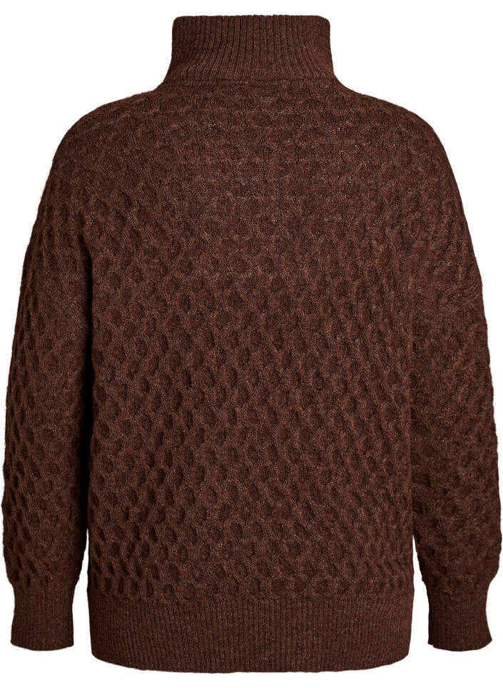 Genser med høy hals og tekstur, Bracken Melange, Packshot