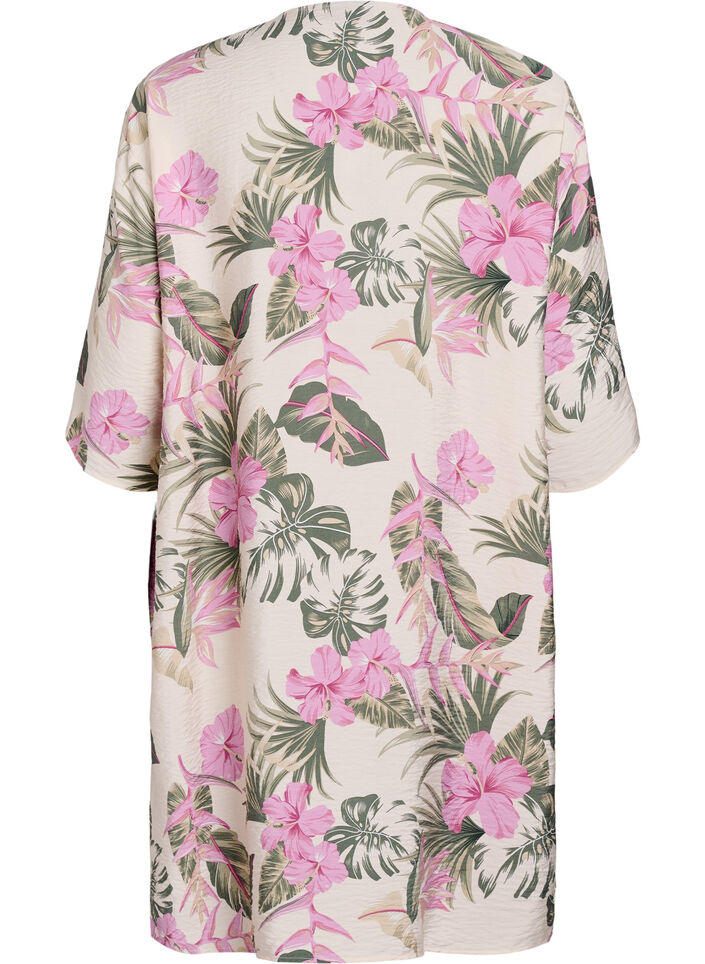 Kimono i viskose med 3/4 ermer, Vanilje, Packshot image number 1
