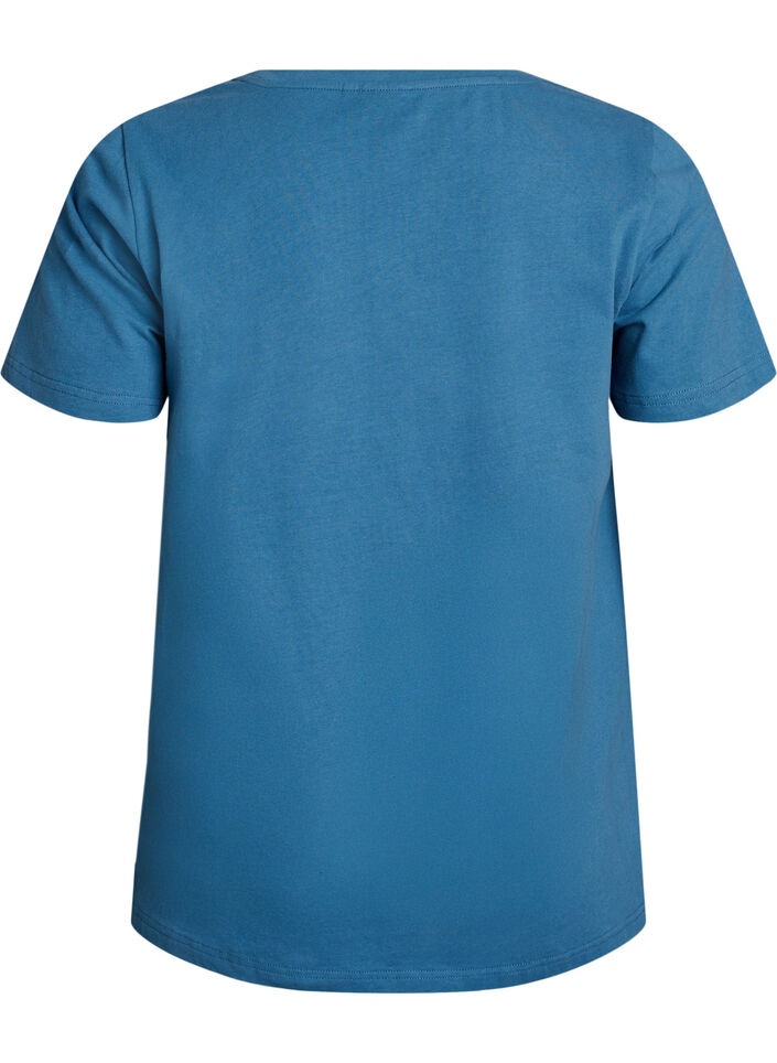 Ensfarvet basis t-skjorte i bomull, Gr&aring;, Packshot image number 1
