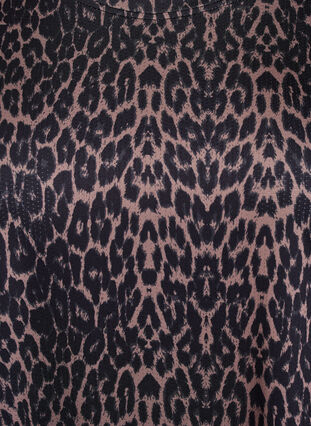 Zizzi Langermet treningstopp med leopardtrykk, Brun, Packshot image number 2