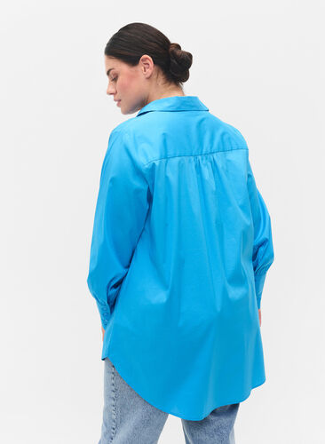 Langermet skjorte med høy mansjett, Dresden Blue, Model image number 1