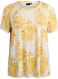 T-skjorte med blomstertrykk, Yellow Flower
