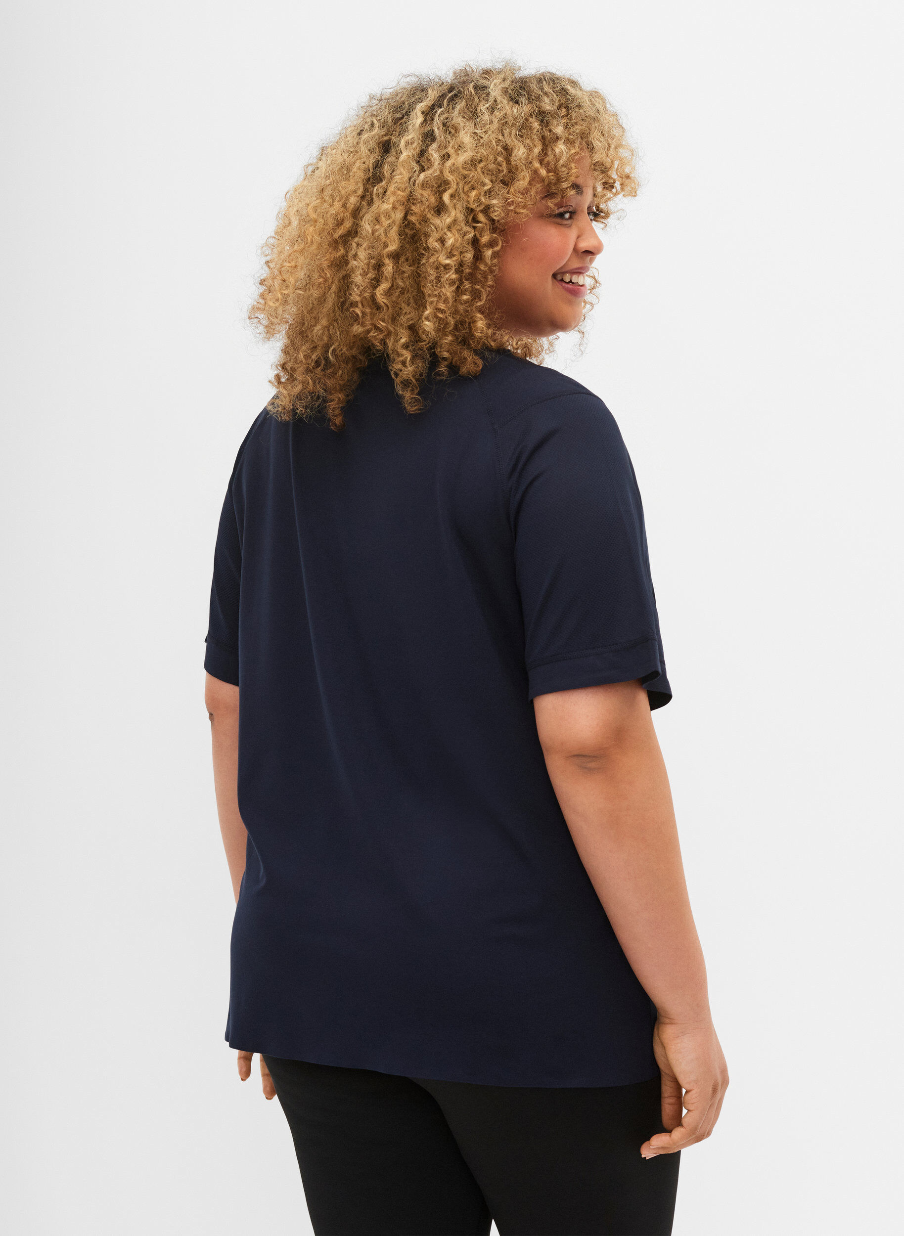 Zizzi Kortermet trenings T-skjorte med rund hals, Night Sky, Model image number 1