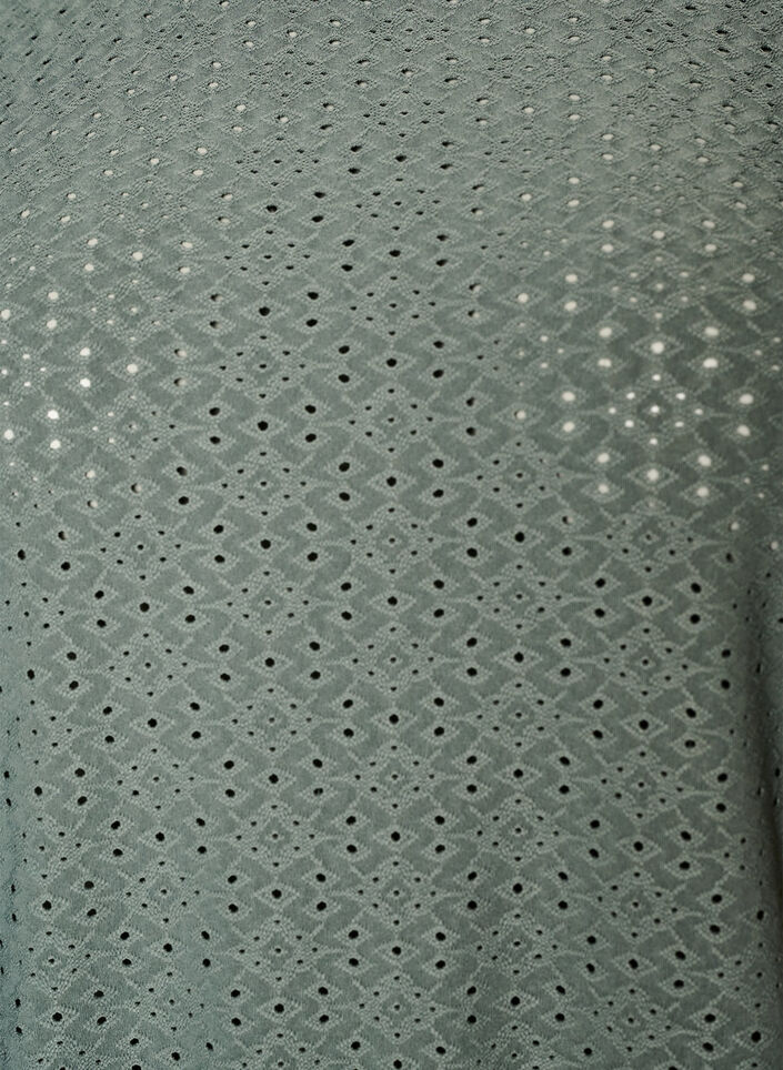 Bluse med hullbroderi og ballongeffekt, Gr&oslash;nn, Packshot image number 2