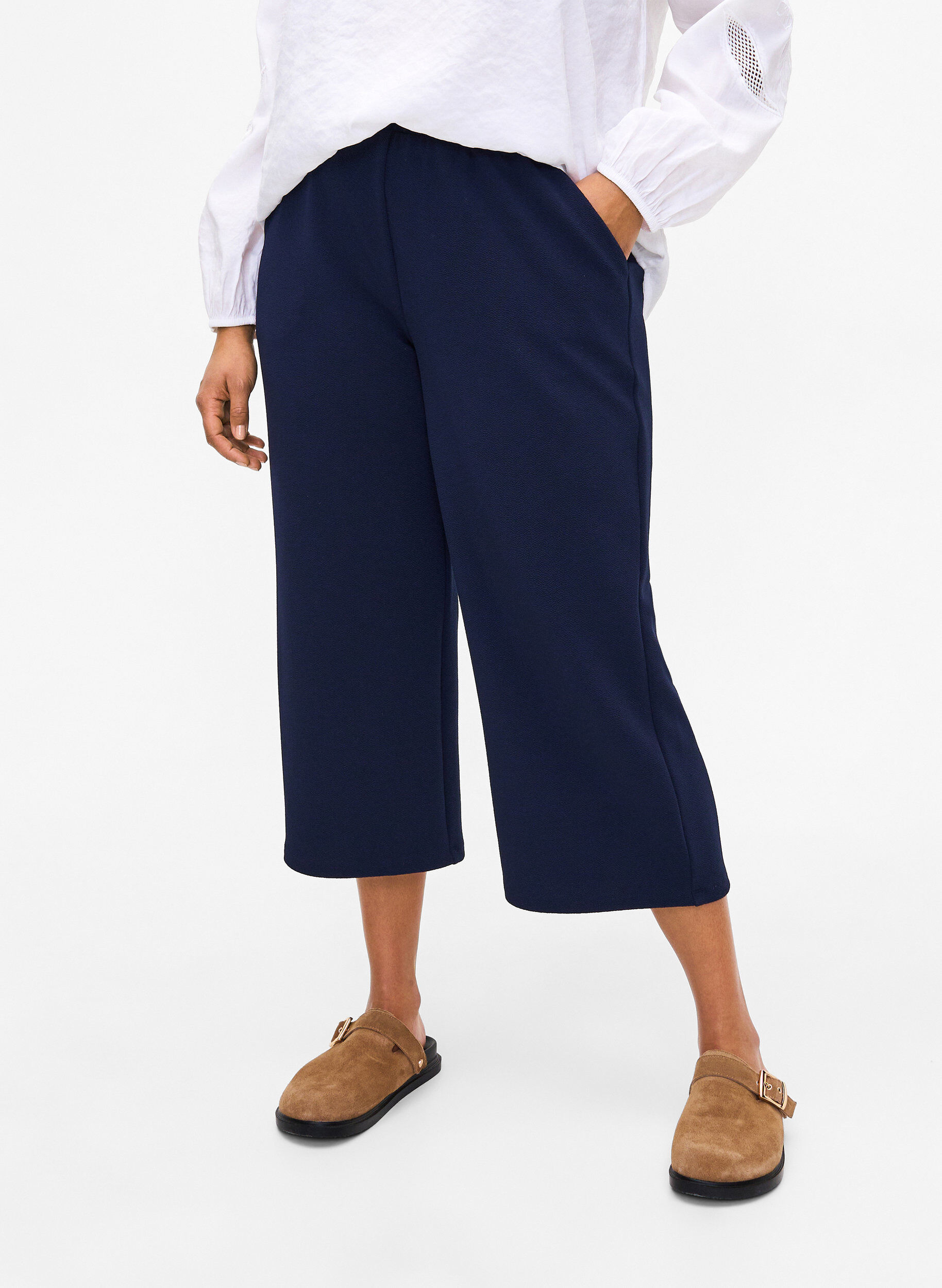 ZizziL&oslash;se bukser med 7/8 lengde, Bl&aring;, Model image number 2