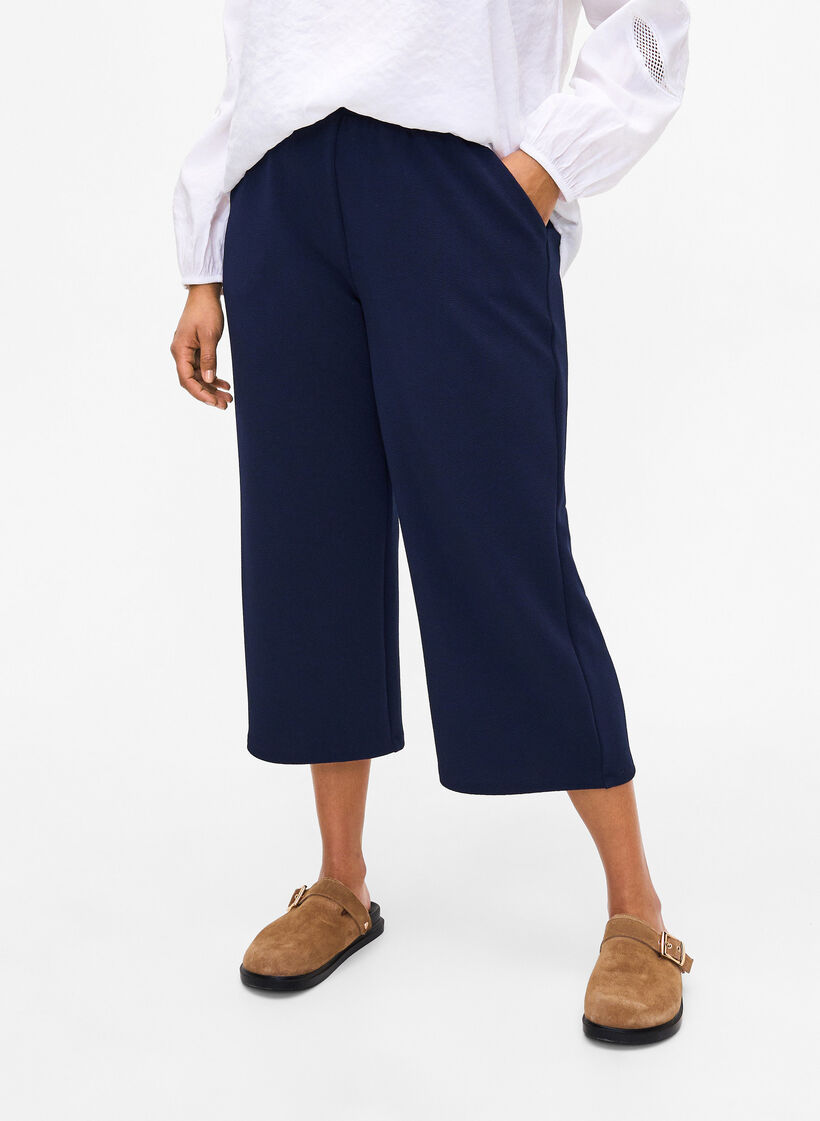 L&oslash;se bukser med 7/8 lengde, Bl&aring;, Model image number 2