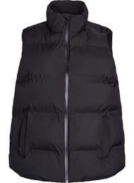 Kort puffvest med høy krage, Black