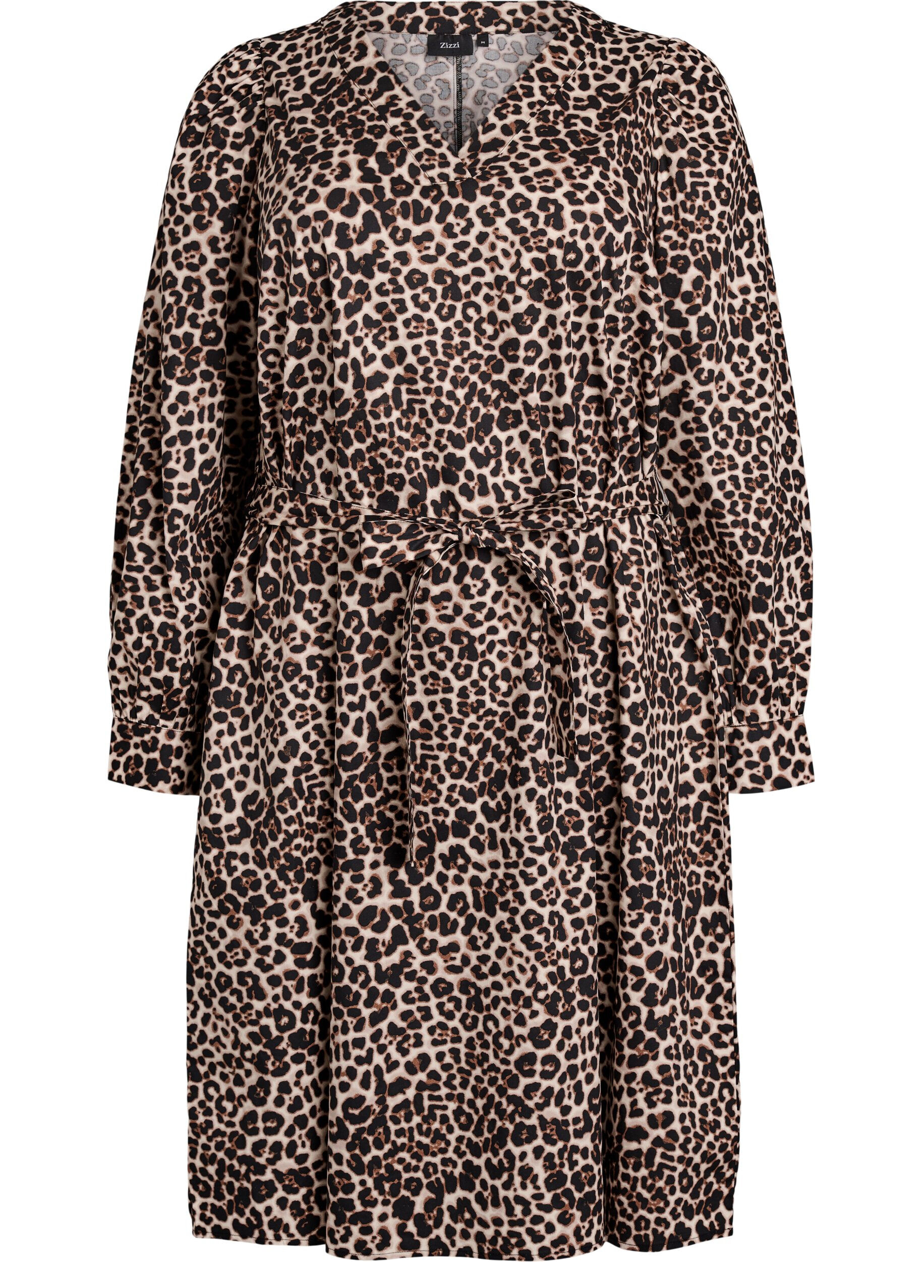 Kjole i &oslash;kologisk bomull med knytebelte