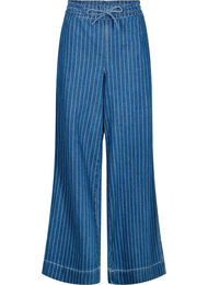 Jeans med vide ben og striper, Blue Denim Stripe