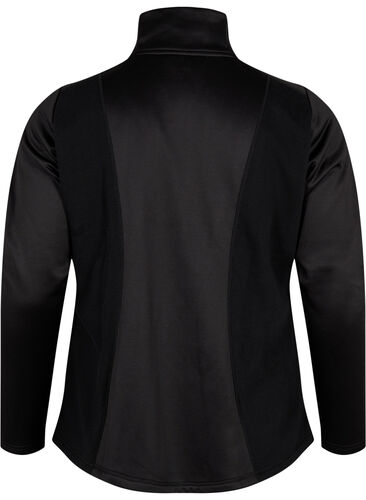 Trenings cardigan med glidelås og høy hals, Black, Packshot image number 1