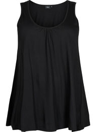 Topp med A-form og rund hals, Black